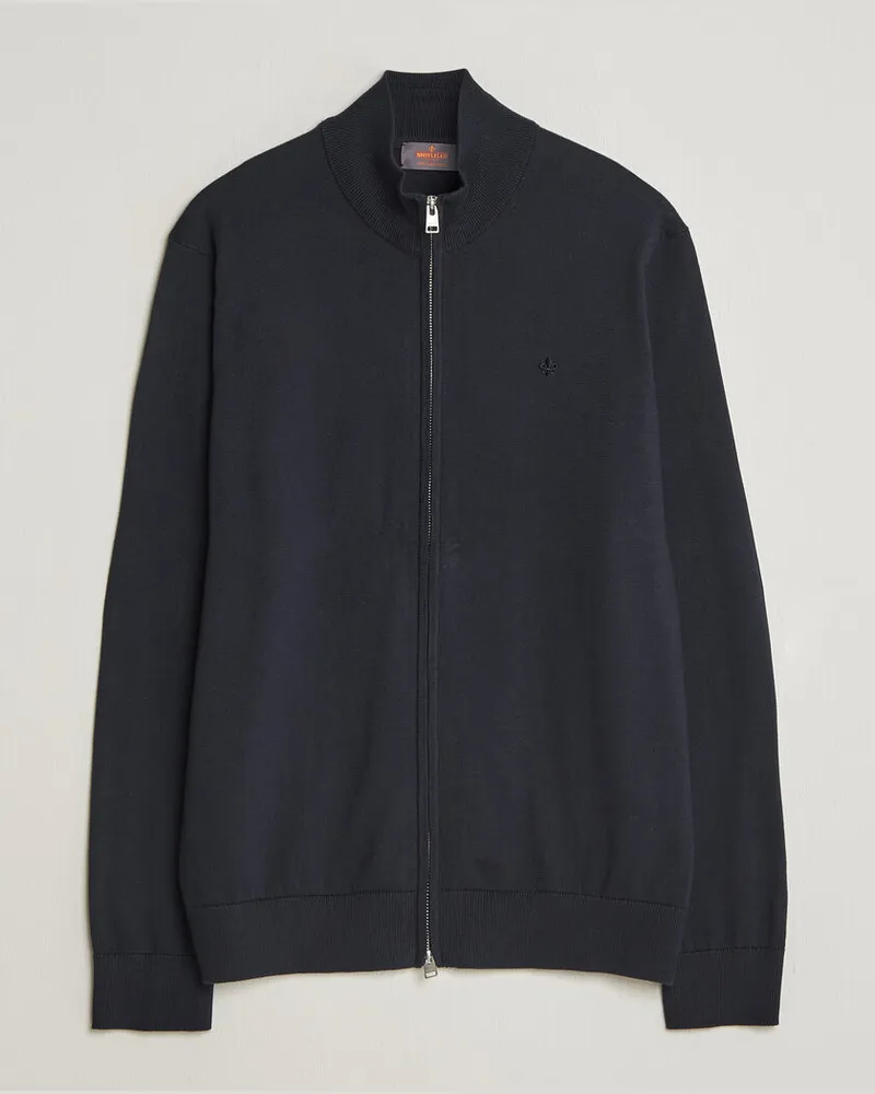 Morris Riley Zip Cardigan Navy Blau