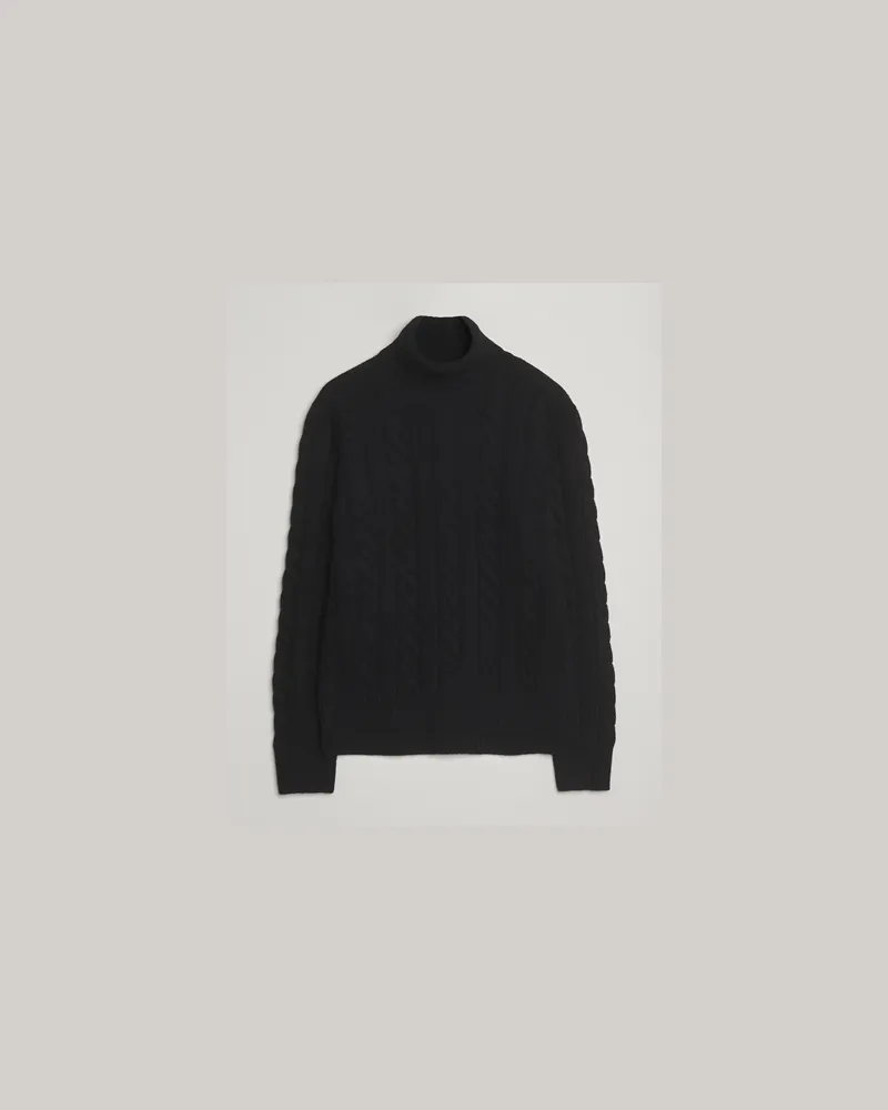Ralph Lauren Wool/Cashmere Cable Rollneck Polo Black Schwarz