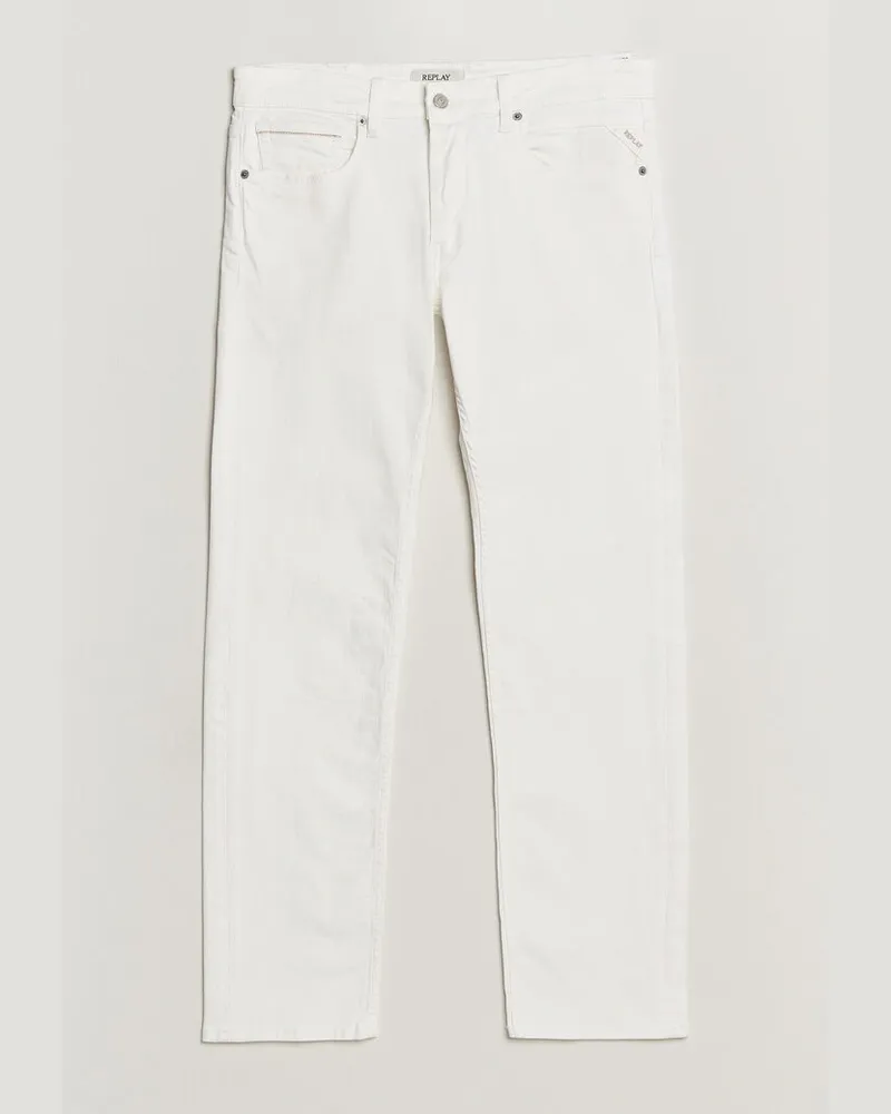 Replay Grover Straight Fit Powerstretch Jeans White Weiß