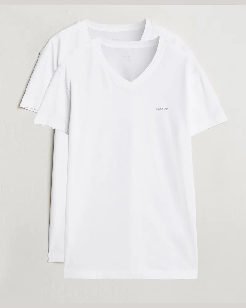 Gant 2-Pack V-Neck T-shirt White Weiß