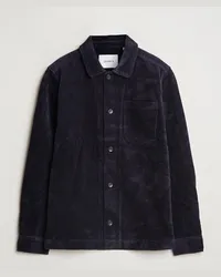 LES DEUX Layton Corduroy Overshirt Dark Navy Blau