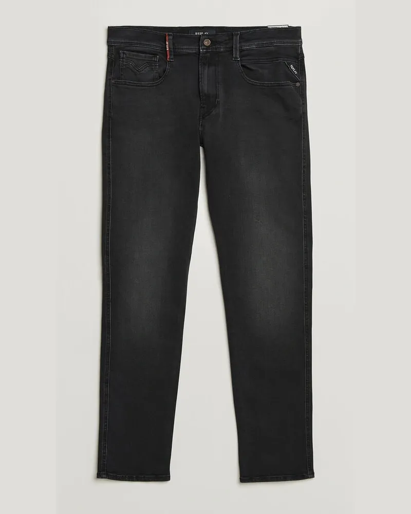 Replay Anbass Hyperflex Jeans Washed Black Schwarz