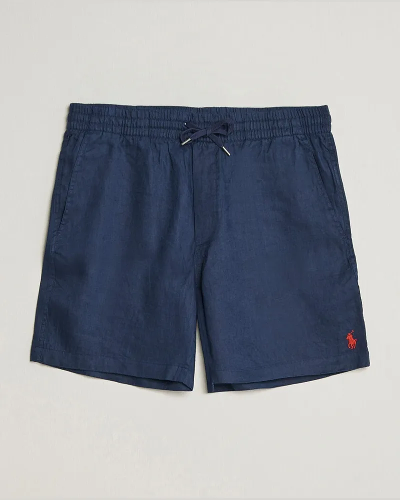 Ralph Lauren Dyed Linen Shorts Newport Navy Blau