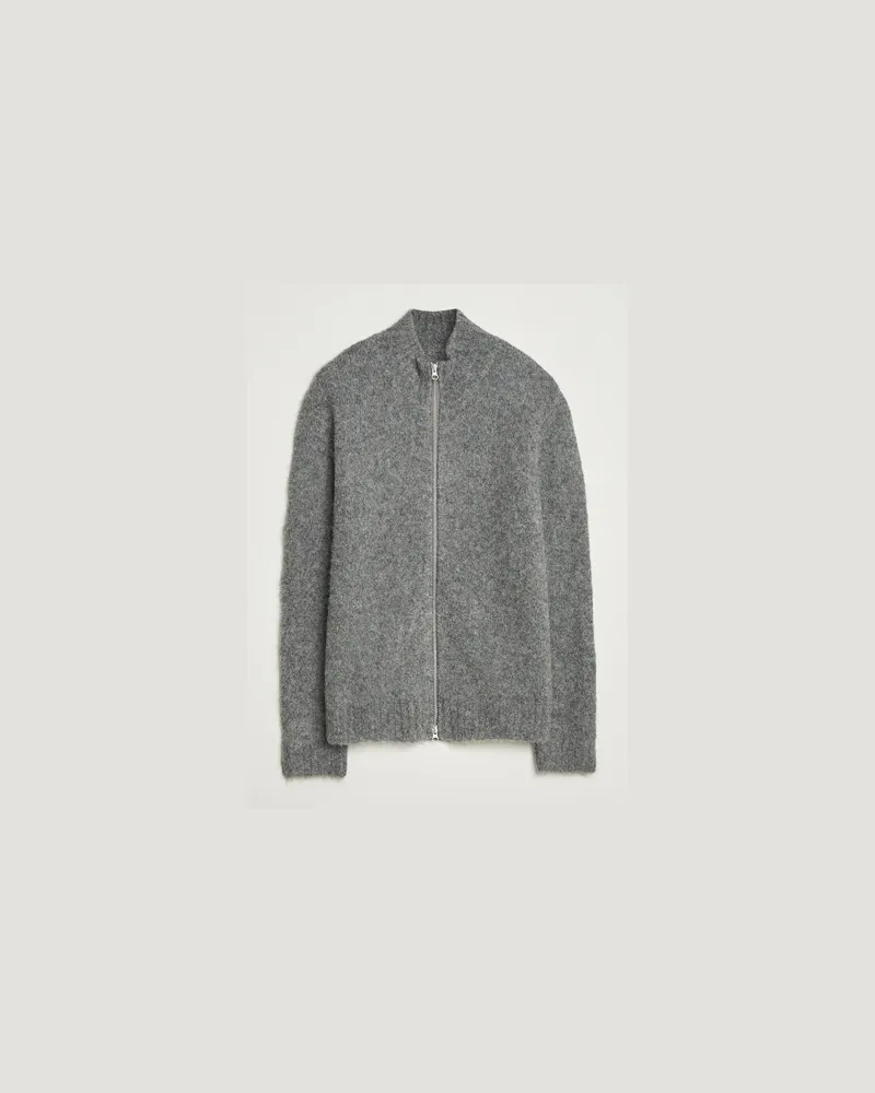 Samsøe & Samsøe Jean Alpaca Knitted Full Zip Iron Gate Grau