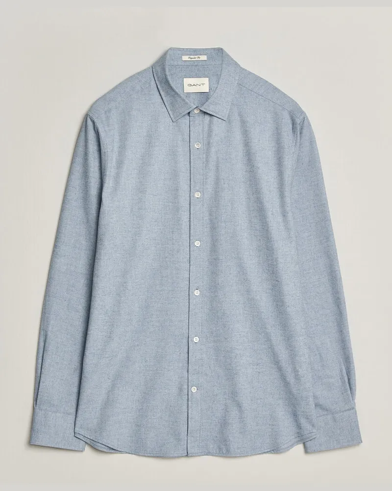 Gant Regular Fit Flannel Shirt Light Blue Melange Blau
