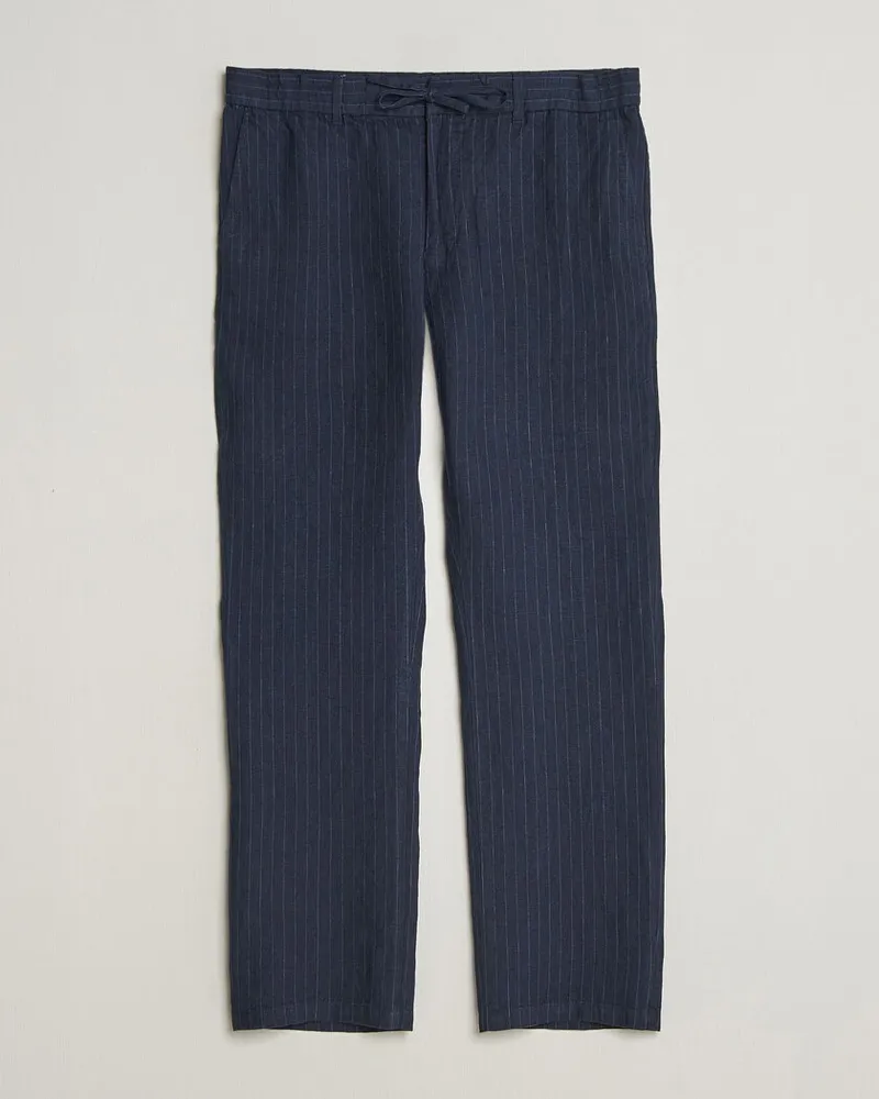 Gant Regular Fit Stiped Linen Drawstring Pants Evening Blue Blau