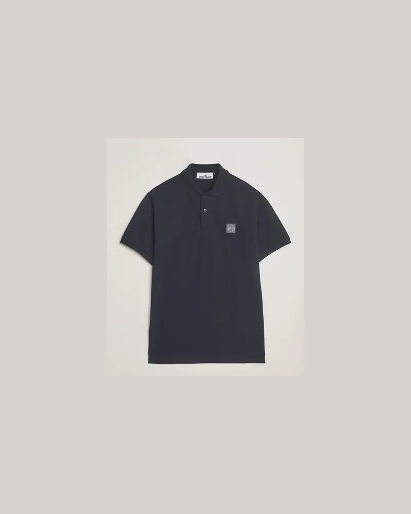 Stone Island Organic Cotton Pique Polo Navy Blau