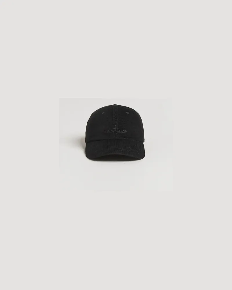 Stone Island Micro Cord Cotton Cap Black Schwarz