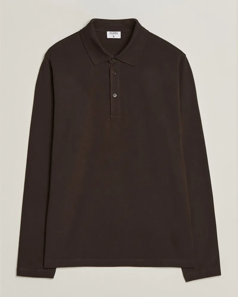 Filippa K Luke Lycra Polo Shirt Dark Chocolate Braun
