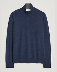 Gran Sasso Woll/Cashmere Half Zip Navy Melange Blau