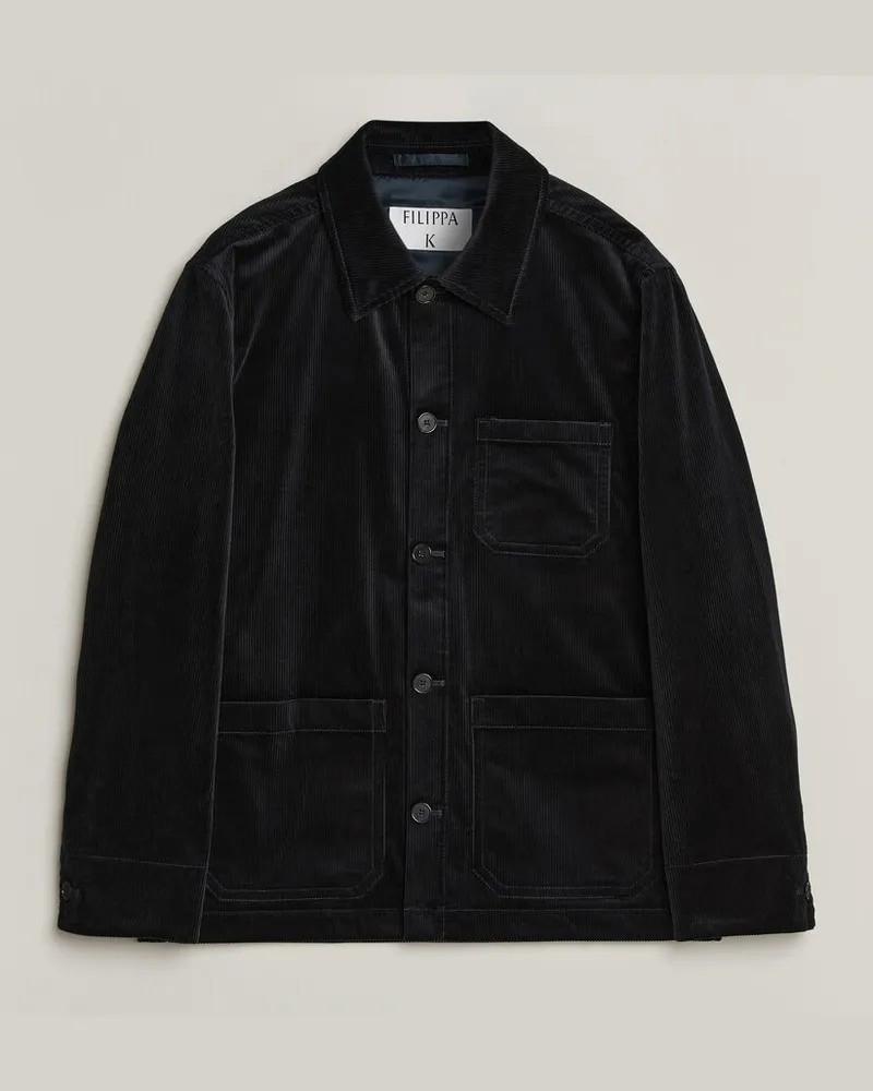 Filippa K Taylor Corduroy Overshirt Navy Blau