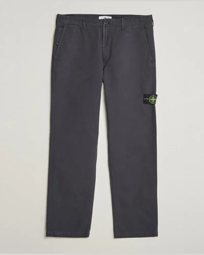 Stone Island Dense Cotton Twill Pants Blue Navy Blau