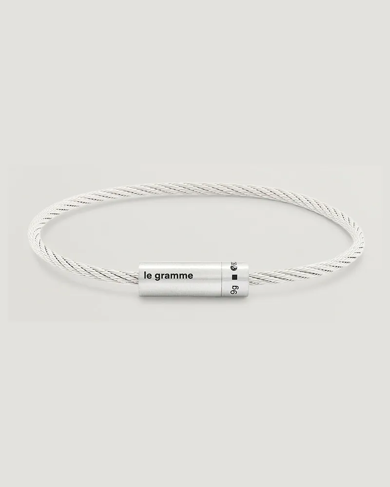 Le Gramme Cable Bracelet Brushed Sterling Silver 9g Silber