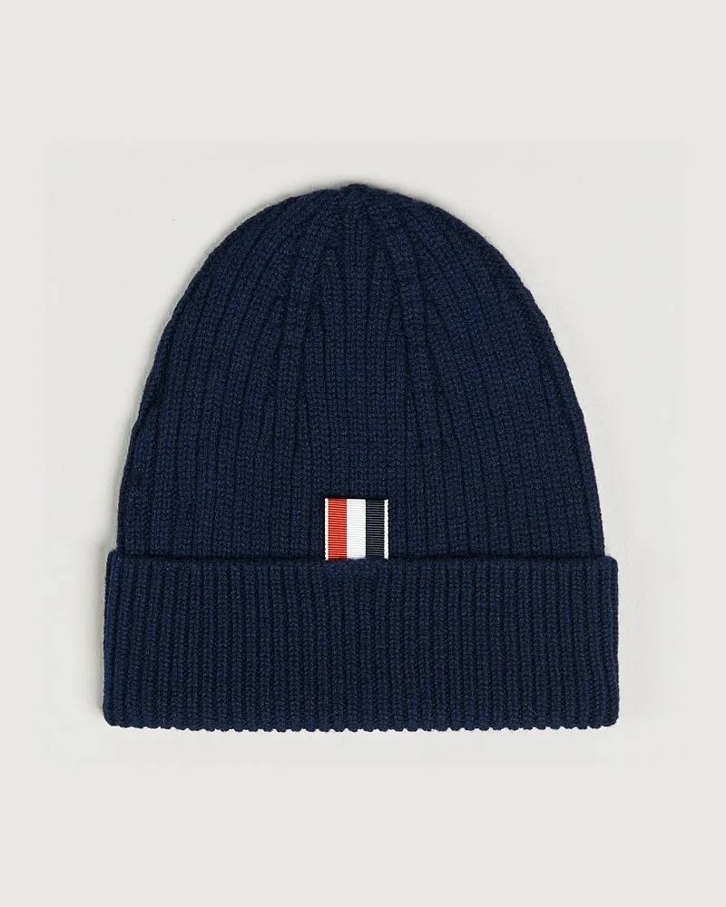 Thom Browne Cashmere Rib Hat Navy Blau