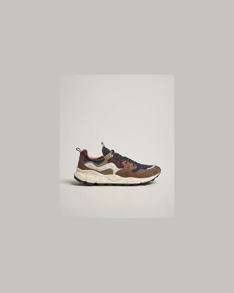 Flower MOUNTAIN Yamano 3 Suede Sneaker Brown/Black/Green Mehrfarbig