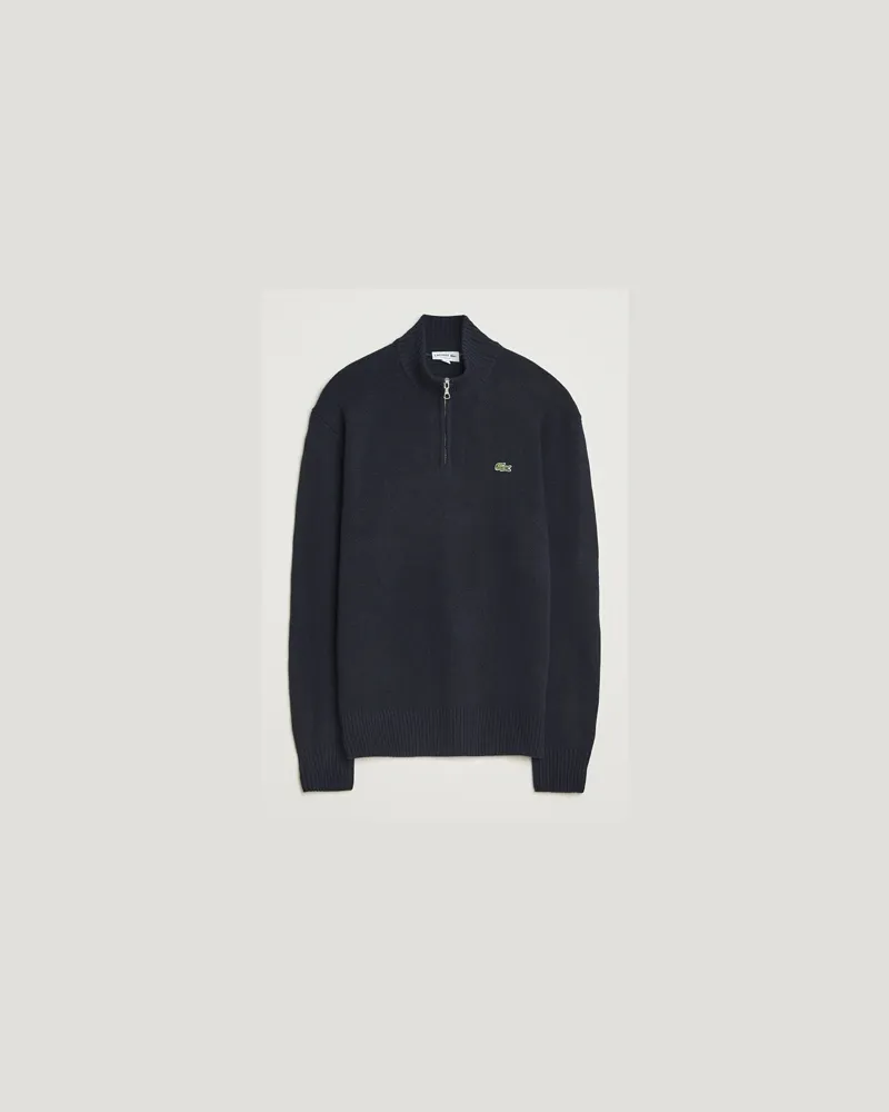 Lacoste Carded Wool Half Zip Navy Blau