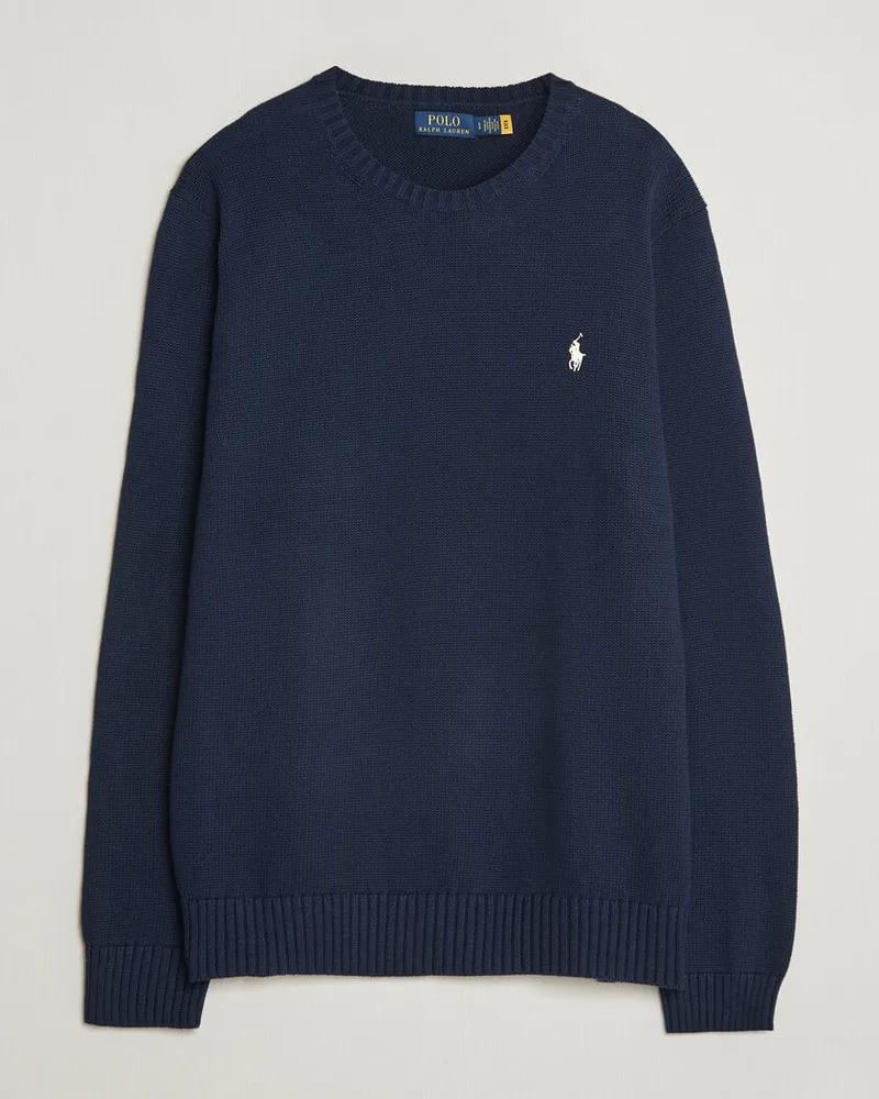 Ralph Lauren Cotton Crew Neck Sweater Hunter Navy Blau