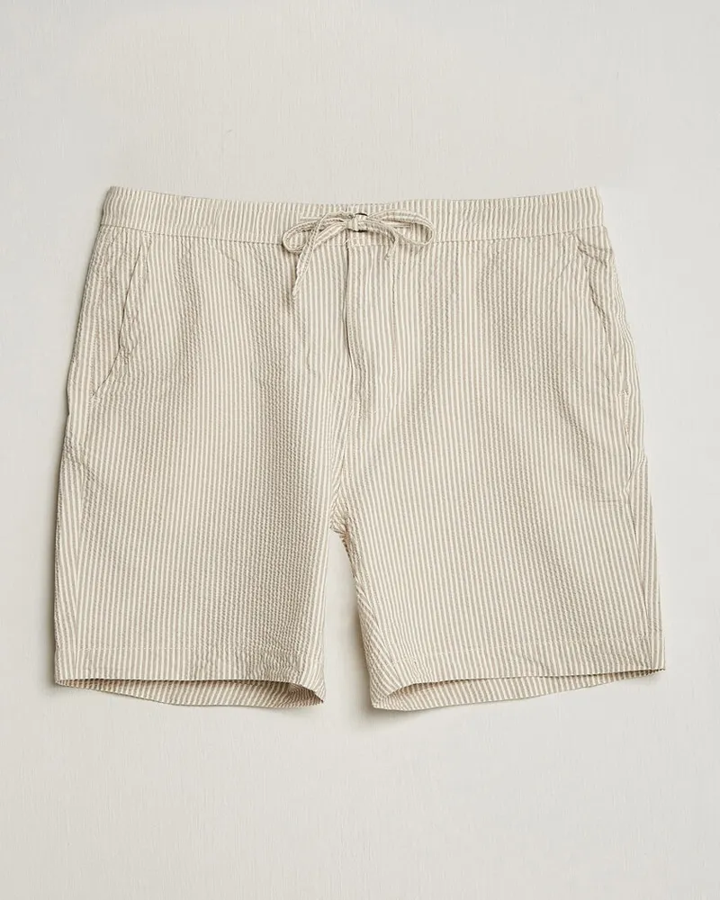 Morris Fenix Seersucker Shorts Khaki Beige