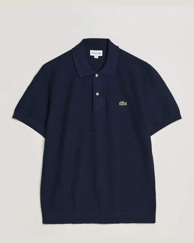 Lacoste Cotton Knitted Polo Navy Blue Blau