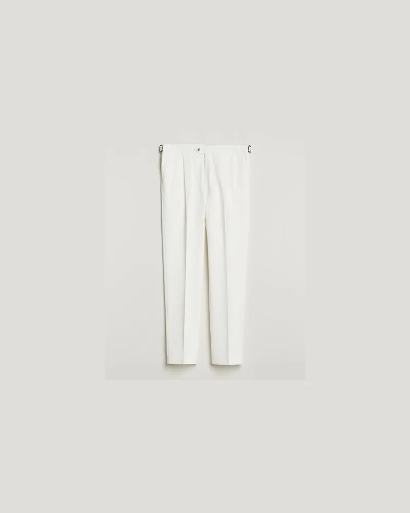 Oscar Jacobson Delon Brushed Cotton Trousers White Weiß