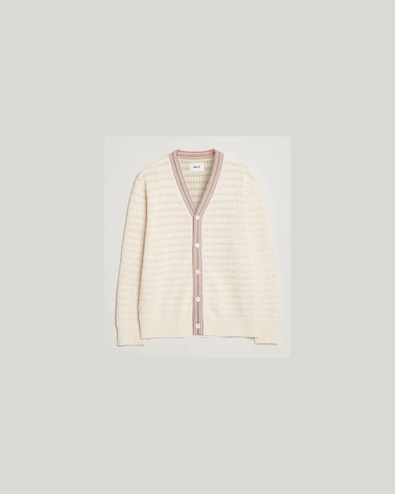 NN 07 Josh Knitted Cardigan Ivory Weiß
