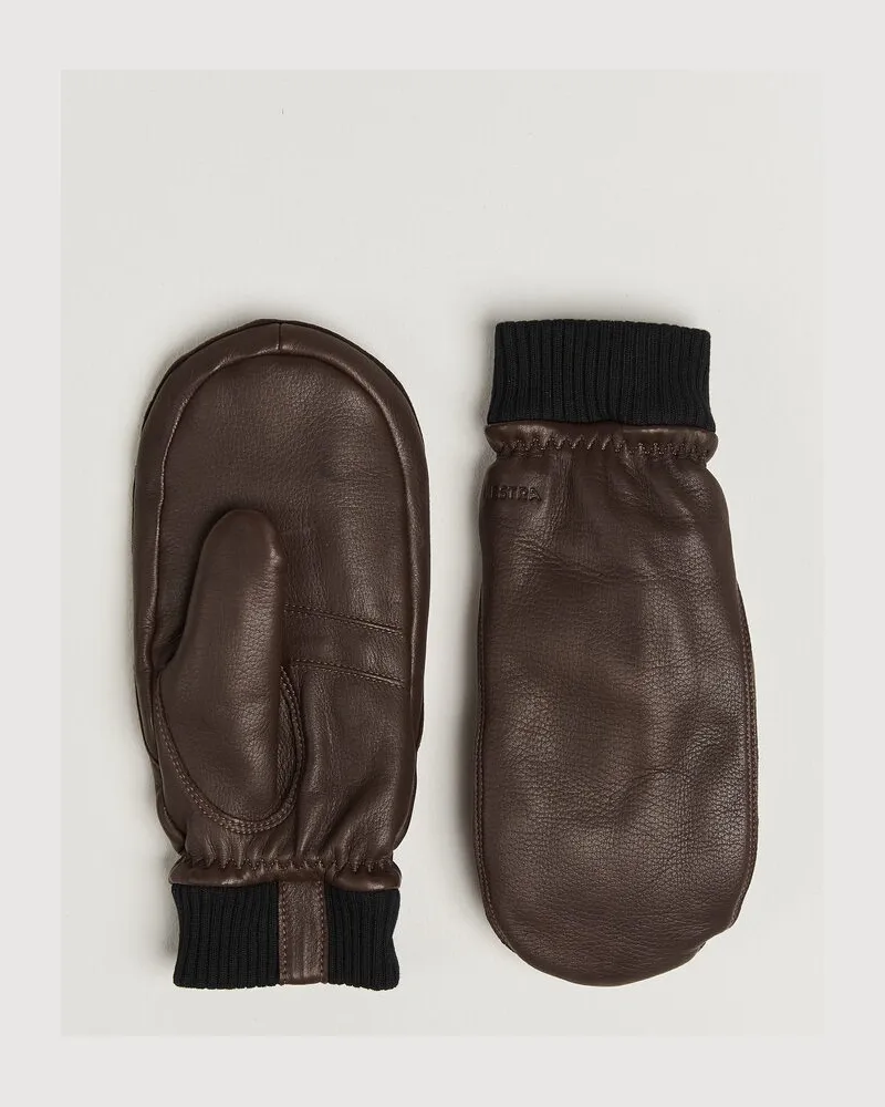 Hestra Tore Deerskin Primaloft Lined Mitt Chocolate Braun