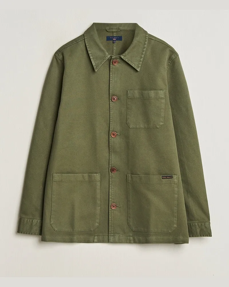 Nudie Jeans Barney Worker Overshirt Olive Grün