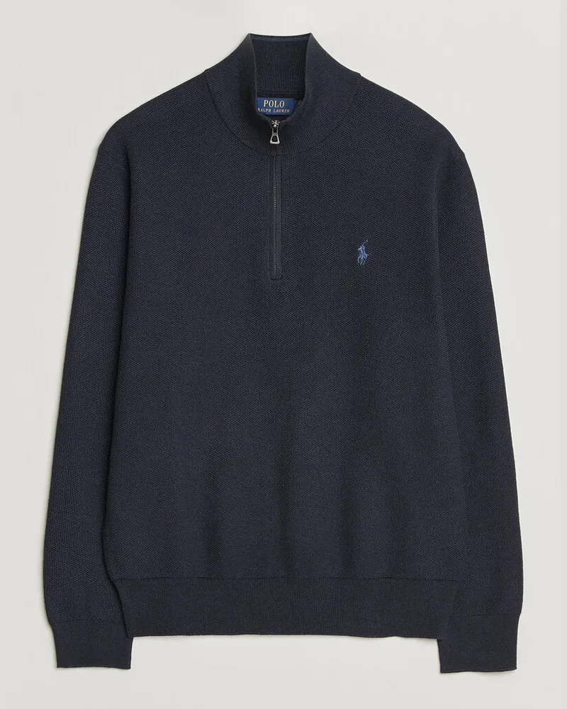 Ralph Lauren Textured Half-Zip Navy Heather Blau