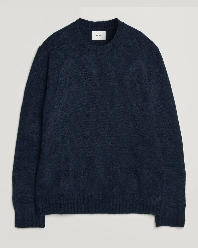 NN 07 Lee Wool Knitted Sweater Navy Blue Blau