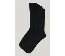 6-Pack Baumwoll Rib Socks Black
