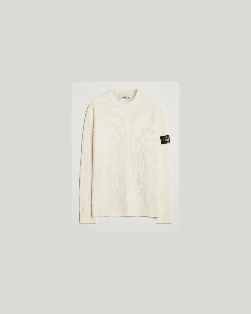 Stone Island Full Rib Crewneck Ivory Weiß