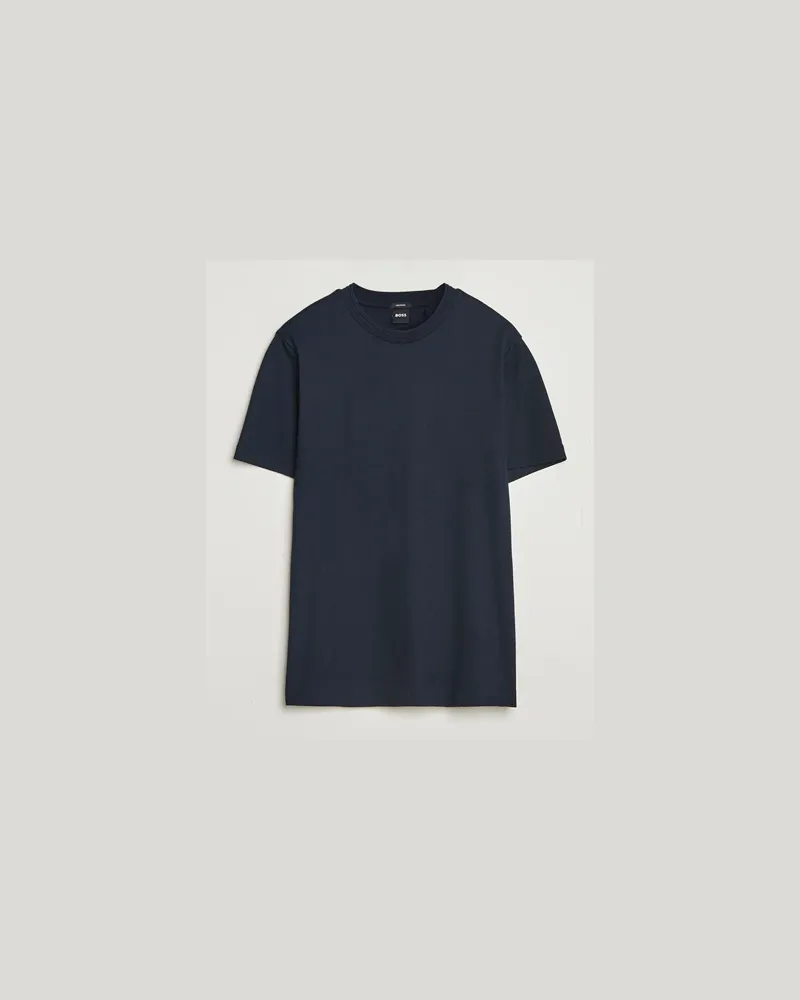 HUGO BOSS Thompson Structured Crew Neck T-Shirt Dark Blue Blau