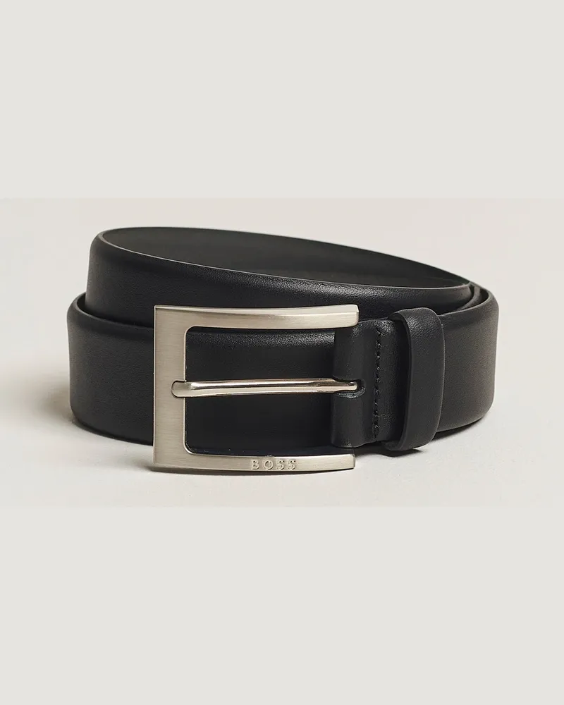HUGO BOSS Barnabie Leather Belt 3,5 cm Black Schwarz