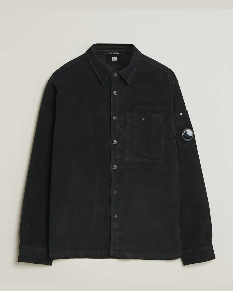 C.P. Company Corduroy Lens Overshirt Black Schwarz