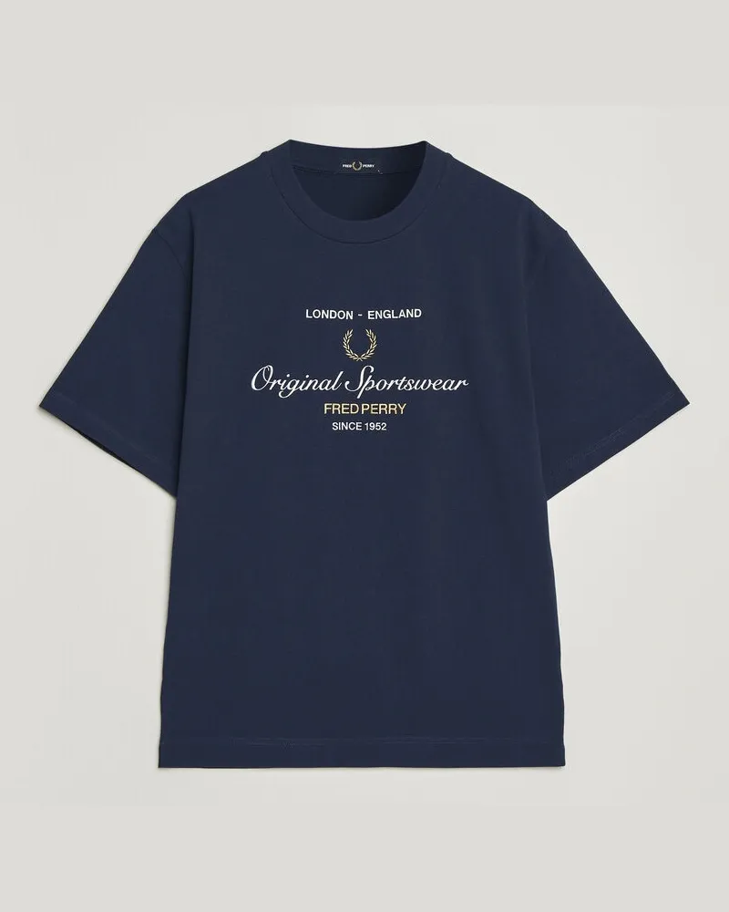 Fred Perry Original Sportswear T-Shirt Tennis Blue Blau