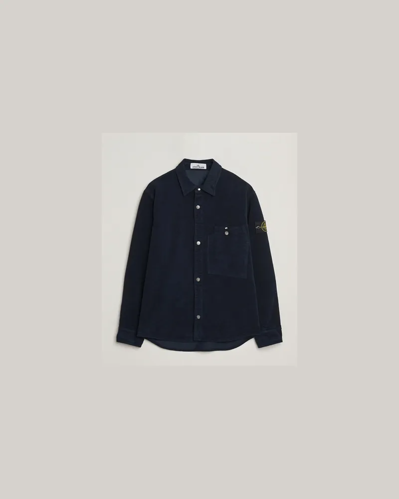 Stone Island Cotton Moleskin Overshirt Navy Blau