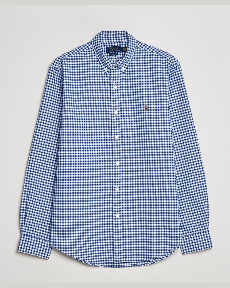 Ralph Lauren Slim Fit Shirt Oxford Blue/White Gingham Blau