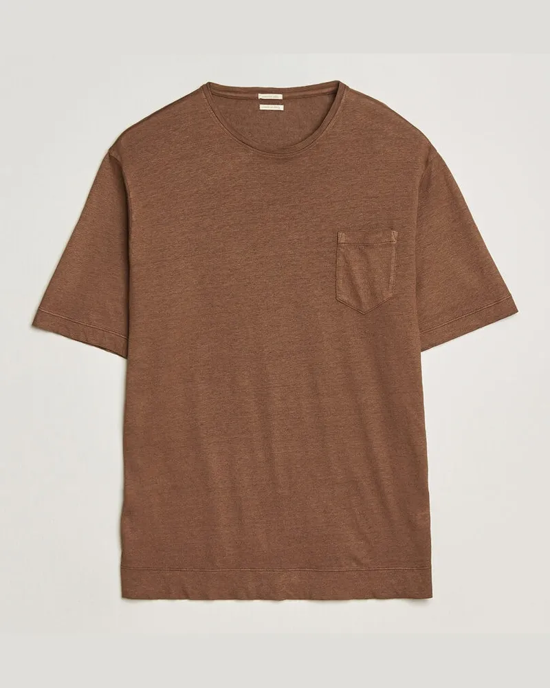 Massimo Alba Panarea Cotton/Linen T-Shirt Wood Braun
