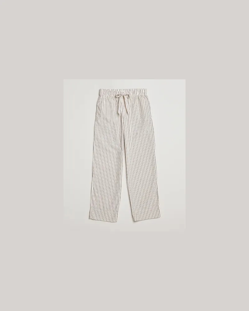 TEKLA Poplin Pyjama Pants Hopper Stripes Beige