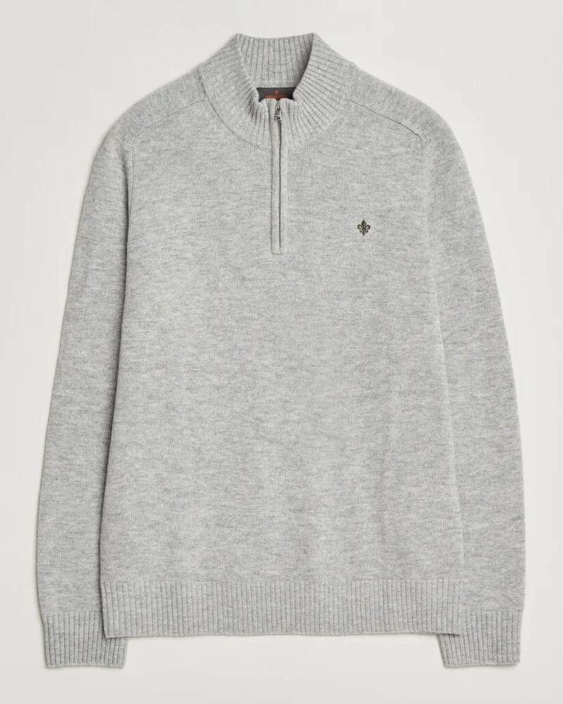 Morris Hertford Lambswool Half Zip Grey Grau