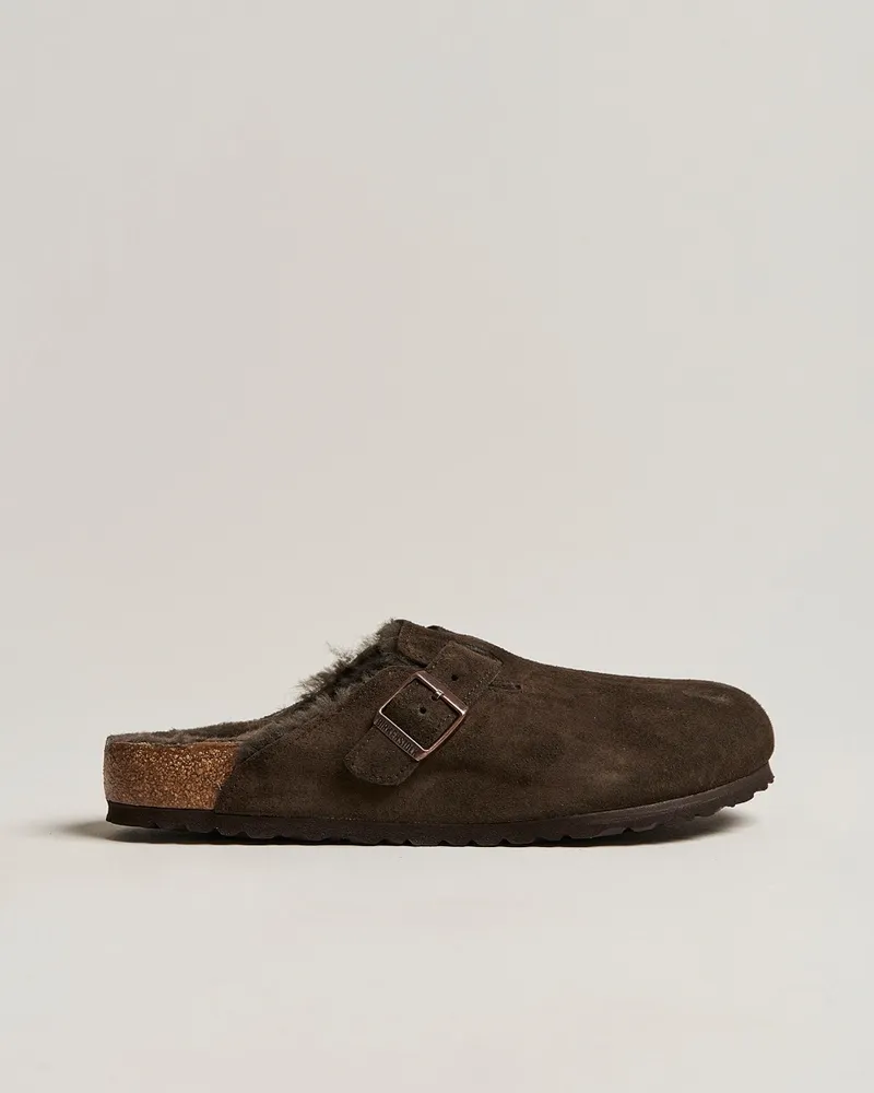 Birkenstock Boston Shearling Mocca Suede Braun