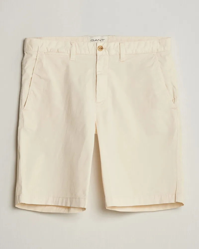 Gant Regular Sunfaded Shorts Cream Weiß