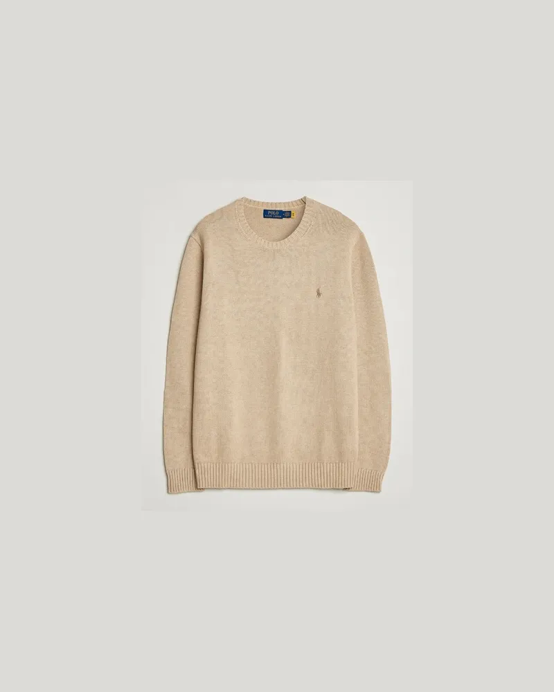 Ralph Lauren Cotton Crew Neck Sweater Dune Melange Beige