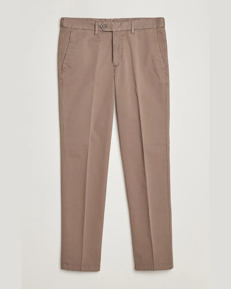 Oscar Jacobson Danwick Cotton Trousers Light Brown Braun