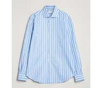 Soft Baumwoll Cut Away Shirt Blue/White Stripe