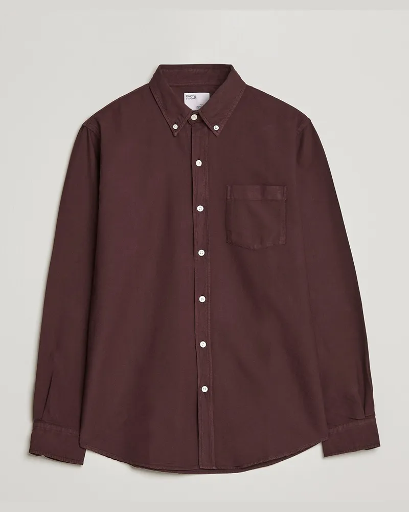 COLORFUL STANDARD Classic Organic Oxford Button Down Shirt Oxblood Red Rot