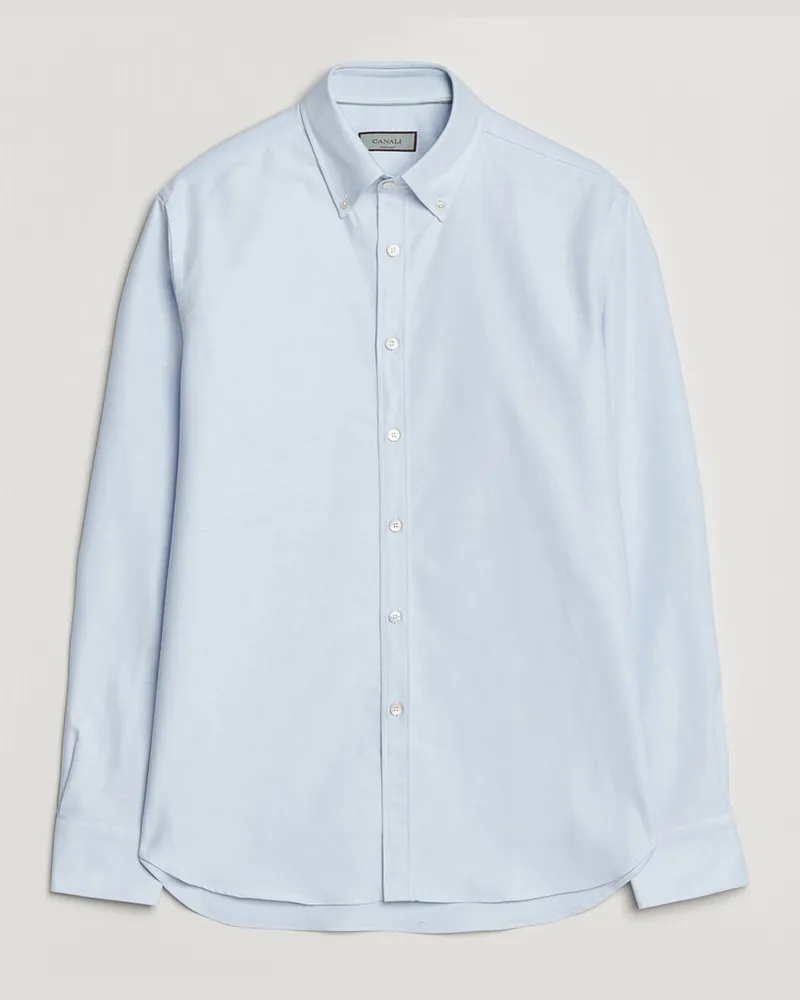 Canali Oxford Button Down Shirt Light Blue Blau