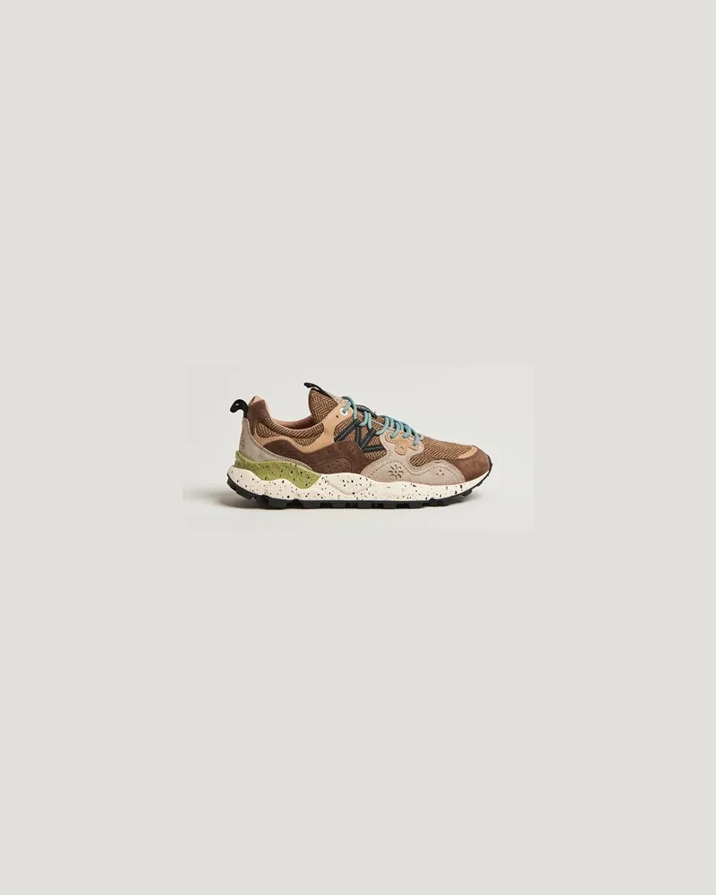 Flower MOUNTAIN Yamano 3 Suede/Tweed Wool Sneaker Brown Braun