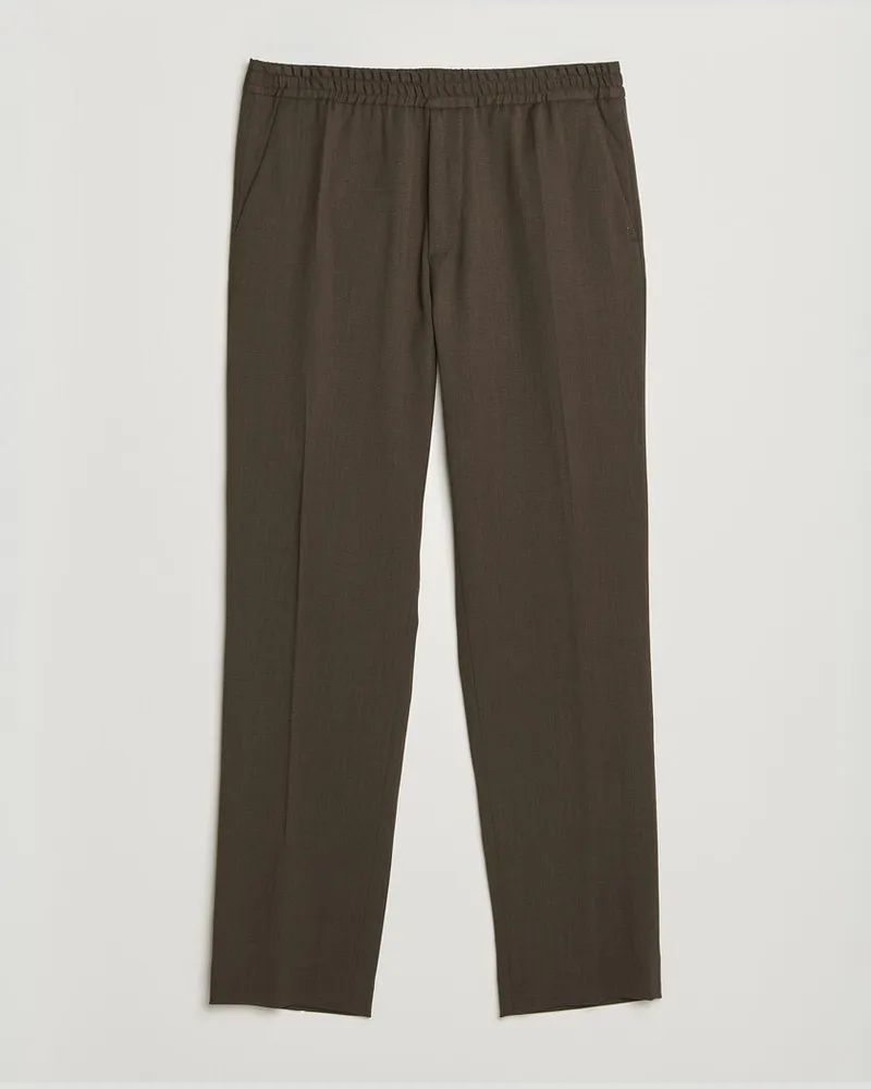 Filippa K Theo Relaxed Wool Trousers Walnut Brown Braun