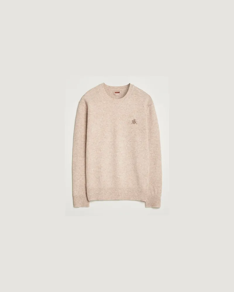 Baracuta Shetland Virgin Wool Crew Neck Antique White Beige